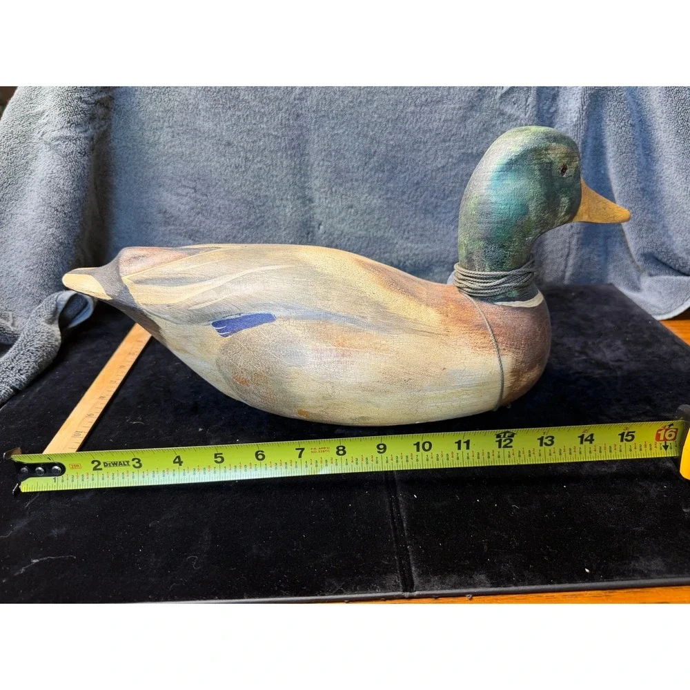 Ducks Unlimited Mallard Decoy With Anchor David Maas Signed Wood Duck 926